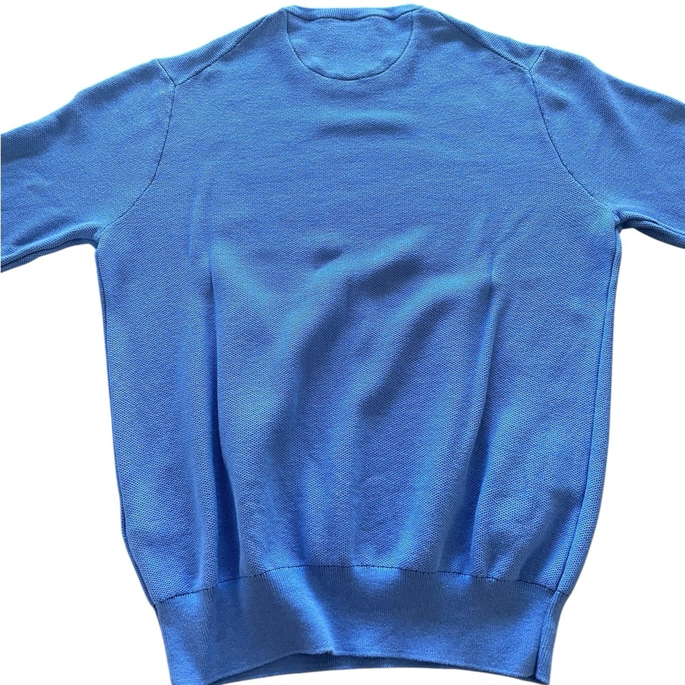 POLO RALPH LAUREN BLUE 100% PIMA COTTON SWEATER Size Large - Picture 6 of 11